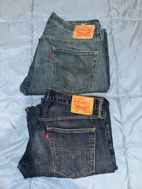 Levi's 559 Men's Dark Blue and Light Blue Straight Jeans Duo